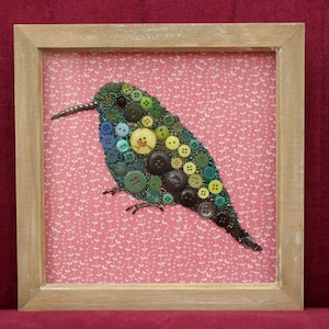Colorful Hummingbird Mosaic Art - Handcrafted Wall Decor for Bird Enthusiasts