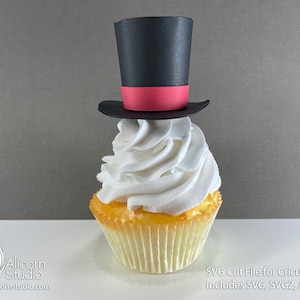 3D Paper Magician Top Hat SVG File Cut File for Cricut Cupcake Topper Magic Party Decor
