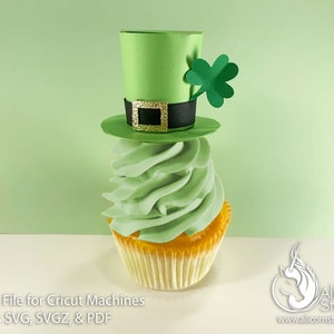 3D Paper St. Patrick&#39;s Day Hat SVG File Cut File for Cricut Cupcake Topper Leprechaun Party Decor