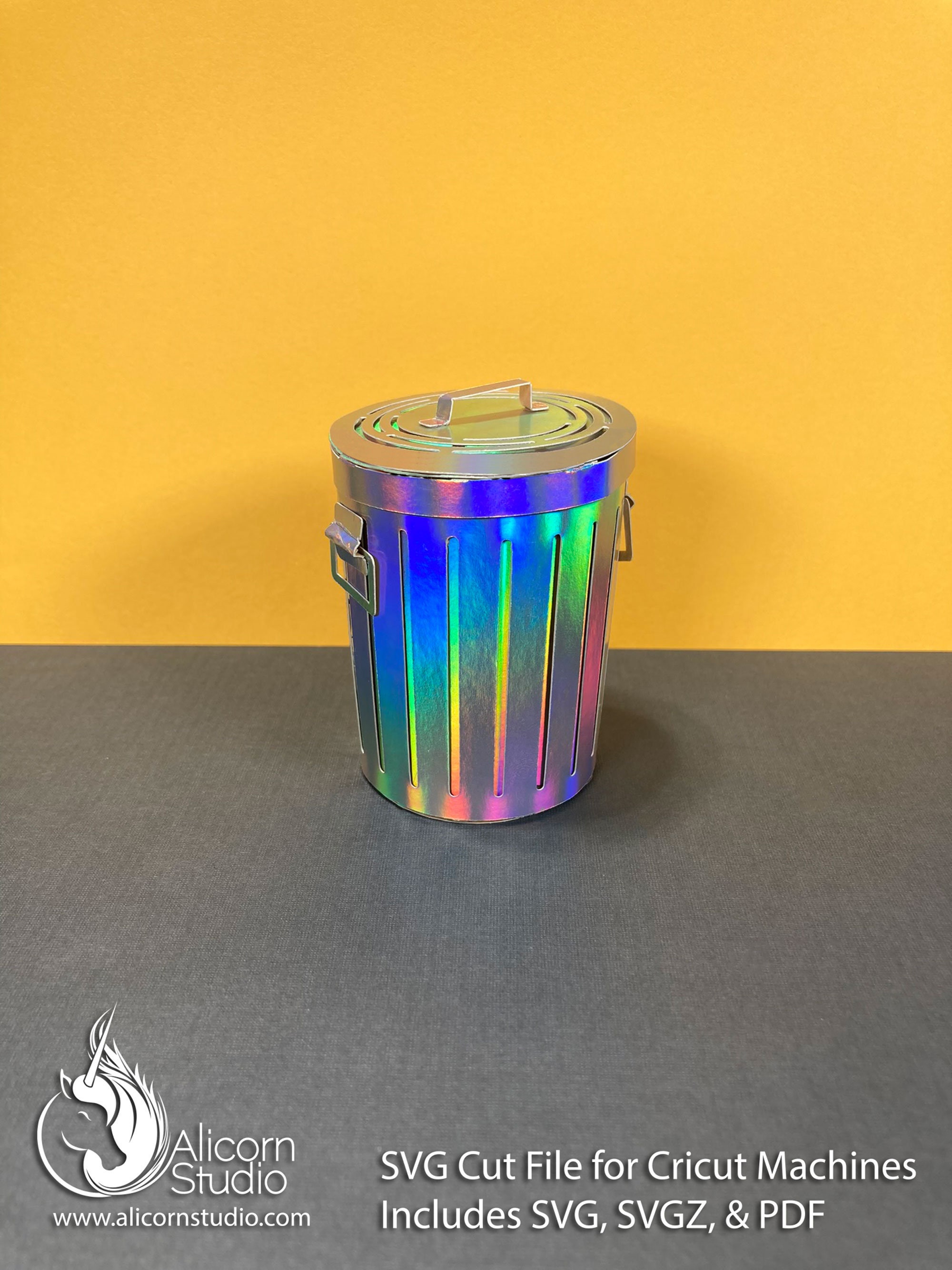 3D Paper Trash Cansvg File Paper Cut File for Cricut Birthday Etsy