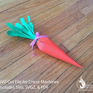 Carrot Favor Box SVG File Cut File for Cricut Kids Easter Party Decor Vegetable