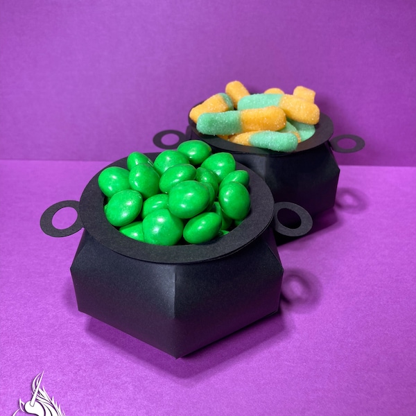 3D Paper Witch Cauldron SVG File Cut File for Cricut Favor Treat Halloween Party Decor