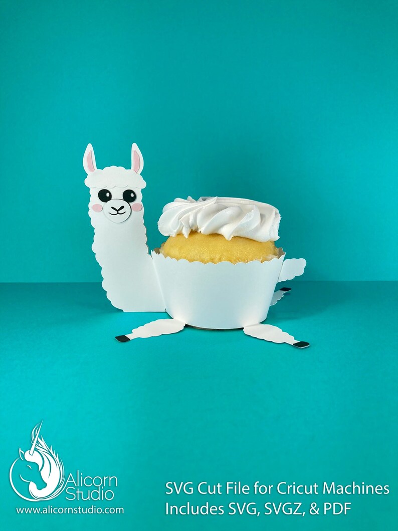 Llama Cupcake Wrap 3D Paper SVG File Cut File for Cricut Liner | Etsy