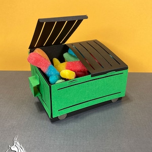 Lixeira de papel 3D Arquivo SVG Arquivo de corte de papel para caixa de lembranças de decoração de festa de aniversário Cricut
