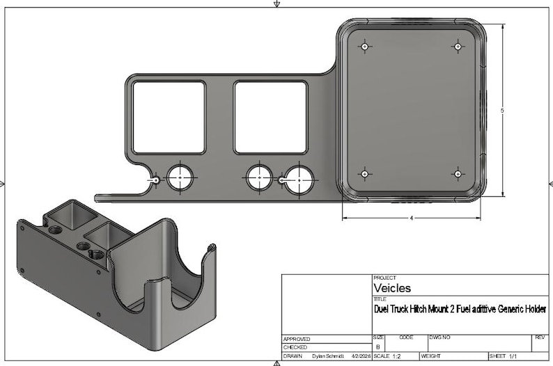 Truck Box Hitch Storage — With Storage Pocket (2" Hitch) — view 7