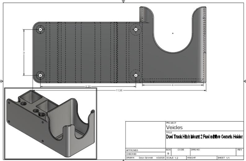 Truck Box Hitch Storage — With Storage Pocket (2" Hitch) — view 5