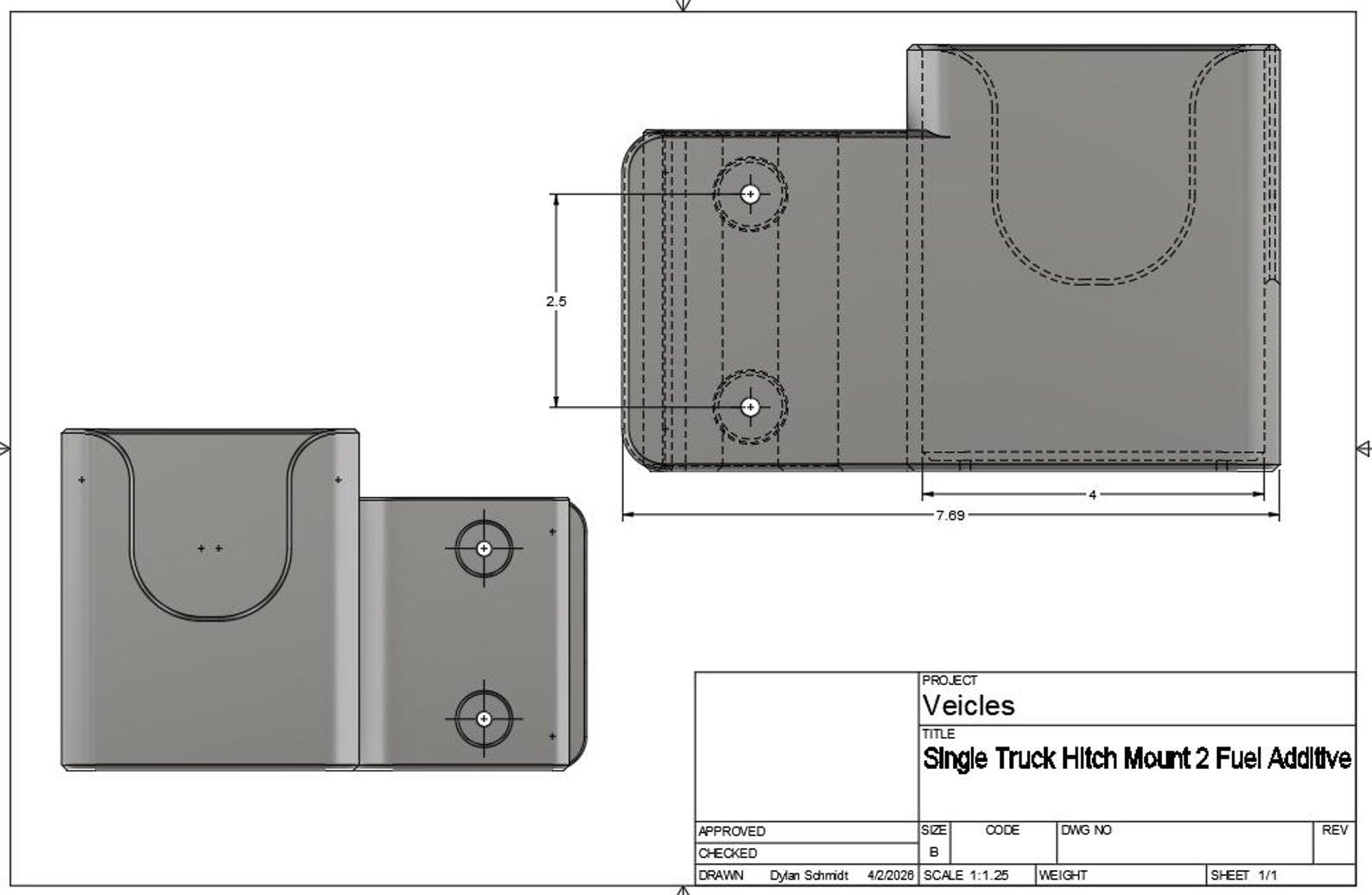Truck Box Hitch Storage for 2