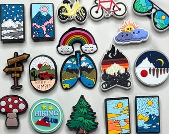 Outdoor themed charms for Crocs, Croc compatible camping charms