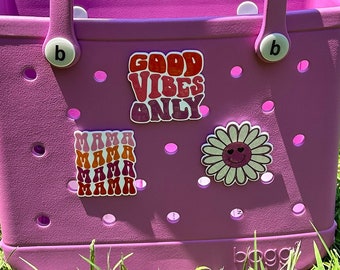 Good vibes only charms for your Bogg bag, Mama charm for bogg bag, Bogg compatible peace charm, butterfly charm