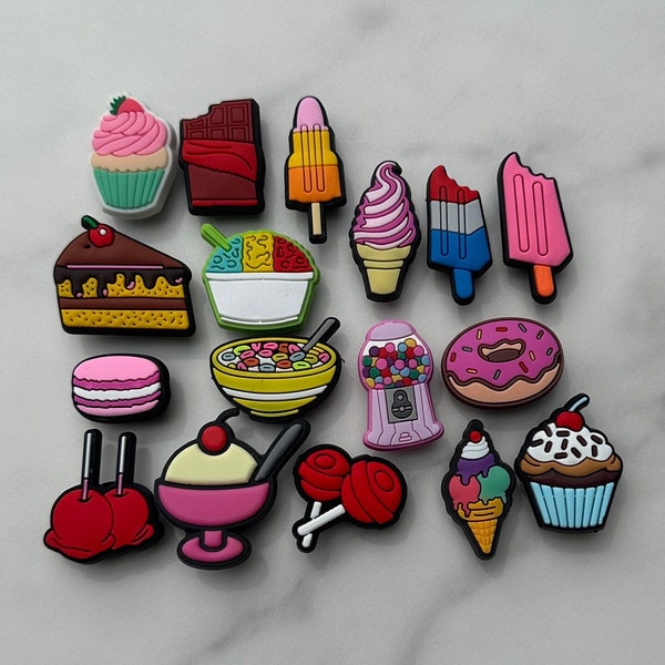 DESSERT charms for clogs, SWEET croc compatible charms, shoe charms for croc lovers, new ICECREAM charms