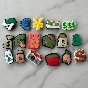 Money shoe charms, popular clog charms, personalized clogs, new charms, croc compatible shoe charms, charms for clog lovers, shoe jewelry