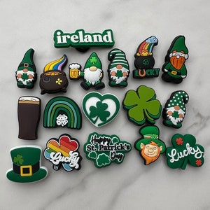 St. Patrick&#39;s day shoe charms, Irish pride shoe charms, croc and clog compatible shoe charms, trending charms, popular charms, new popular