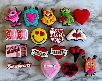 Croc compatible Valentine’s Day shoe charms, love charms for your crocs, unisex shoe charms , Valentine’s Day charms