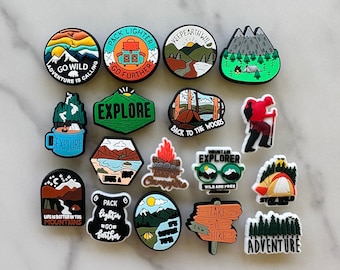 HIKING Clog compatible charm, charms for YOUR CROCS, shoe charm, explore outdoors croc compatible, camping themed shoe charms