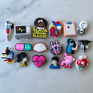 Medical Shoe charms for Crocs, nurse shoe charms, Croc compatible medical worker charms, RN Charms