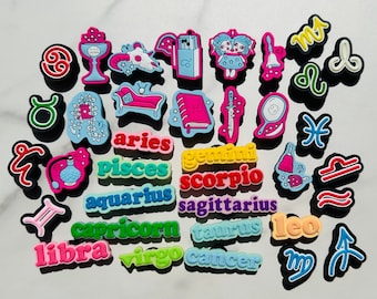 Zodiac Sign Trending Shoe Charms, Special Shoe Charms, Custom Shoes, birthday gifts, Charm Accessories for clogs, Croc Compatible shoe charm