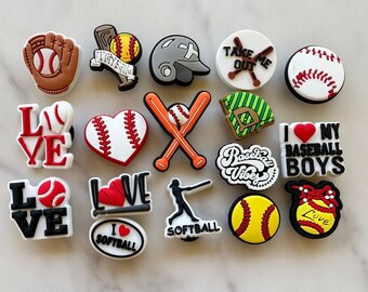Baseball Shoe Charms, Softball Clog Charms