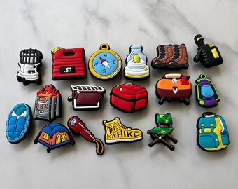 Clog compatible charm, Trending charms for shoes, shoe charm, trending shoe décor, croc compatible, shoe jewelry, camping themed shoe charms