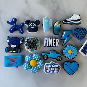 Blue Croc Compatible Charms - Flowers, Cow, Hearts & More