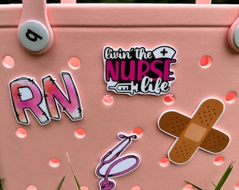 livin the nurse life Bogg compatible purse charm, Charms for your Bogg Bag, Compatible charms for original and baby bogg bags