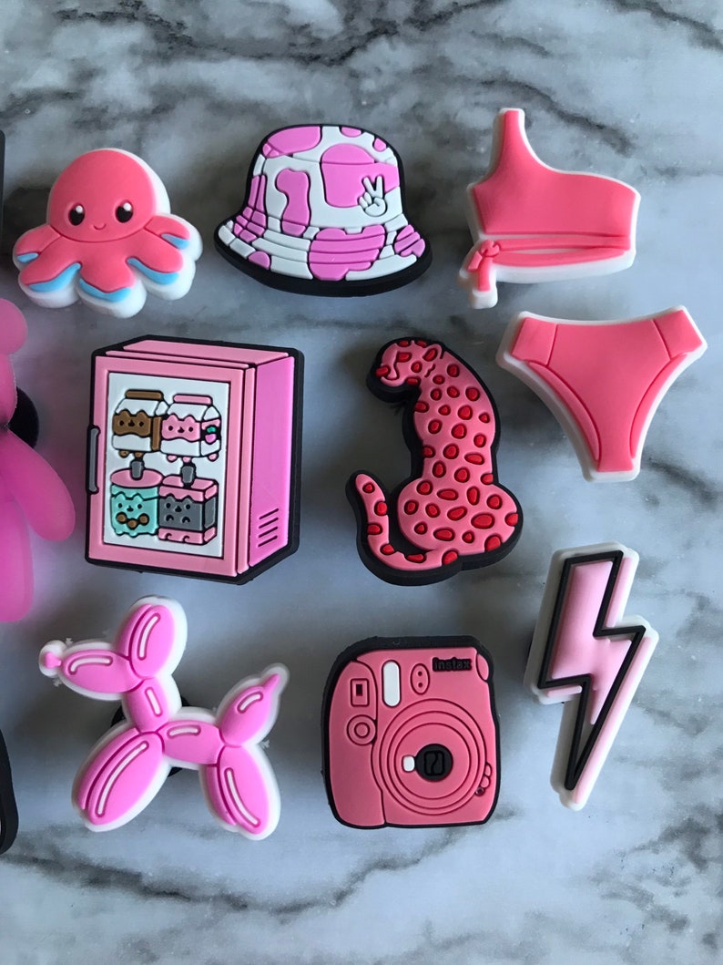 Brand New Pink Croc Compatible Shoe Charms Girly Shoe Charms Etsy