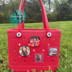 Custom circle picture charm for Bogg bags, square picture gift for Bogg bags, Bogg compatible picture charm