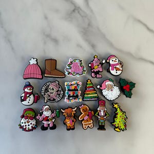 Croc compatible Christmas Charms - Santa with Tumbler, Gingerbread Woman, Snowmen & More image 4