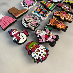 Croc compatible Christmas Charms - Santa with Tumbler, Gingerbread Woman, Snowmen & More image 3