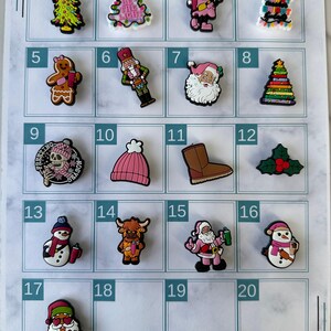 Croc compatible Christmas Charms - Santa with Tumbler, Gingerbread Woman, Snowmen & More image 2