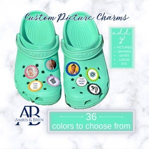 Customizable picture shoe charm, custom Croc Compatible shoe charm, Perfect gift for Croc lovers, Logo or Font of your Choice in charm