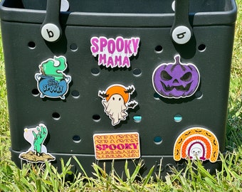 Halloween themed Bogg compatible purse charms, cute charms for Bogg bags, charms that fit in baby Bogg and original Bogg bags