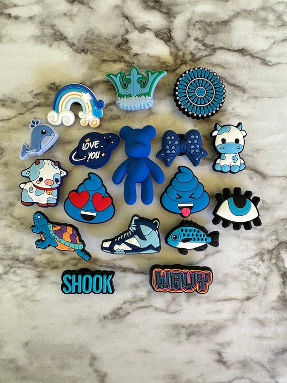 New Blue Croc Compatible Charms, Popular Blue Charms, Charms for Crocs, Blue  Themed Charms, Shoe Charms, Shoe Decor, Cute Blue Charms 