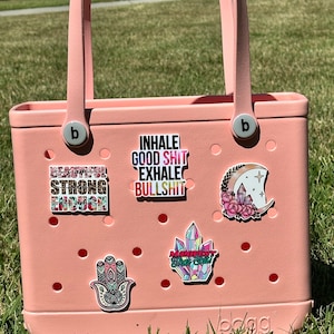 inhale good meditation bogg compatible purse charms, cute charms for bogg bags, charms that fit in baby bogg and original bogg bags