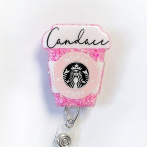 Coffee to go cup badge reel | coffee cup | badge reel