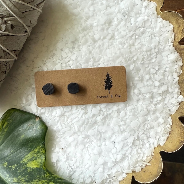 Pendientes de ónix negro crudo / Pendientes de piedras preciosas / Pendientes de piedras preciosas / Joyería minimalista