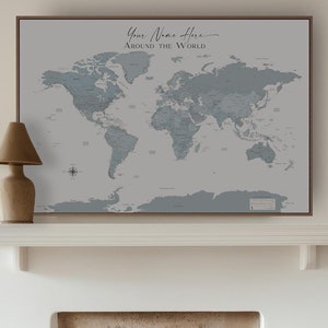 Custom World Map Push Pin Extra Large Detailed Map Blue Classic National Geographic Carte du monde Mappemonde