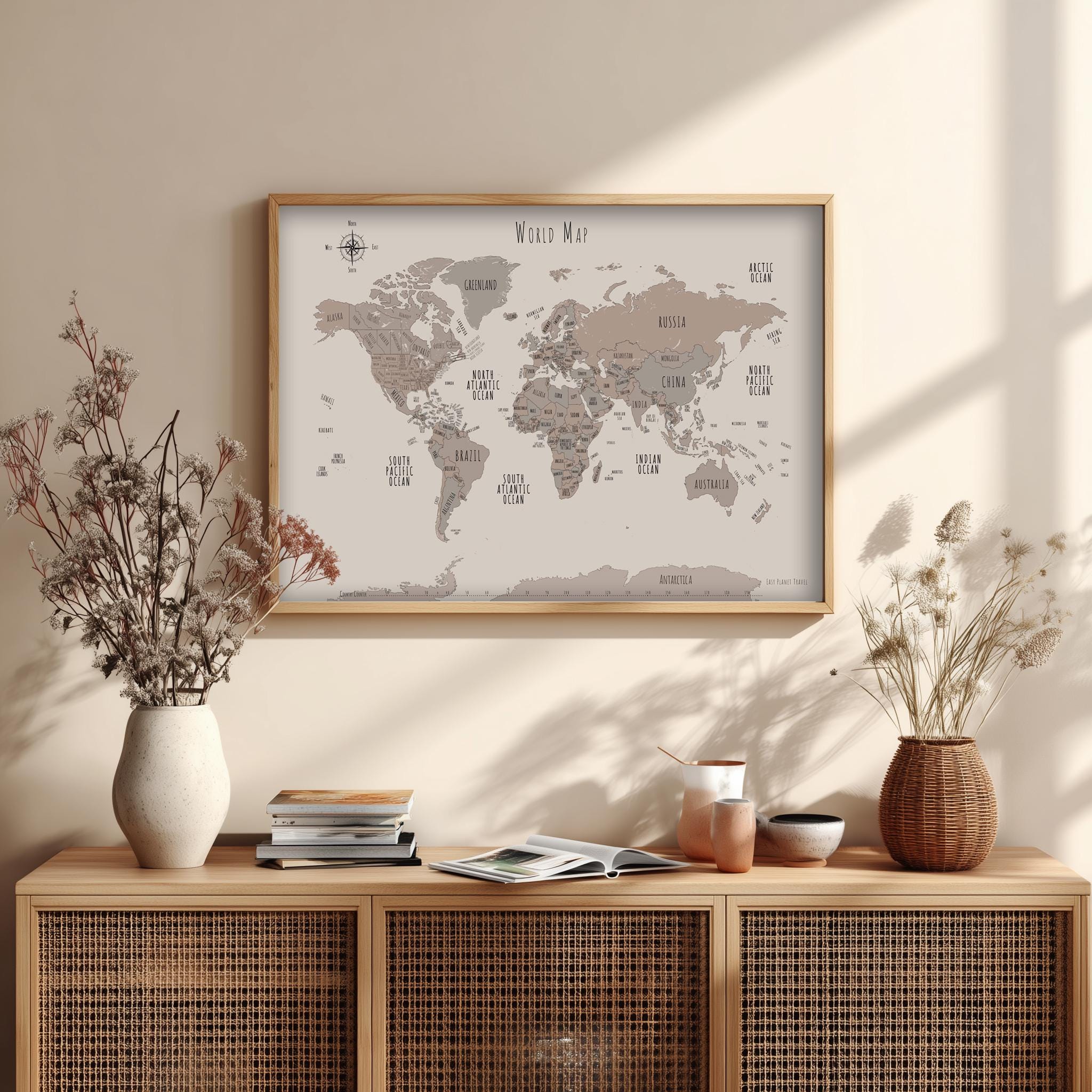 Printable World Map Coloring Page Travel Tracker Wall Art Digital ...