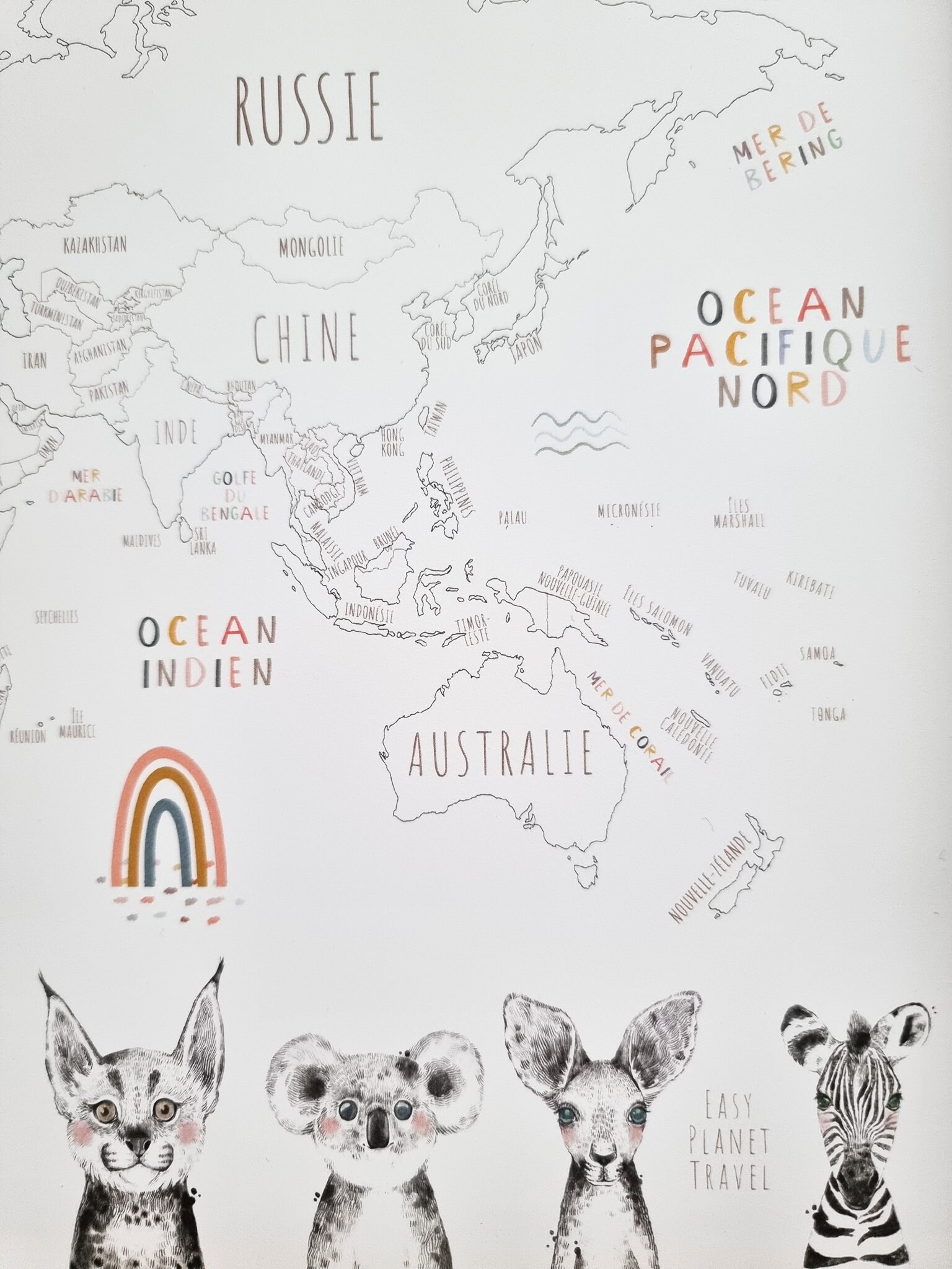 Large World Map Wall Art for Kids Custom World Map Kids Etsy