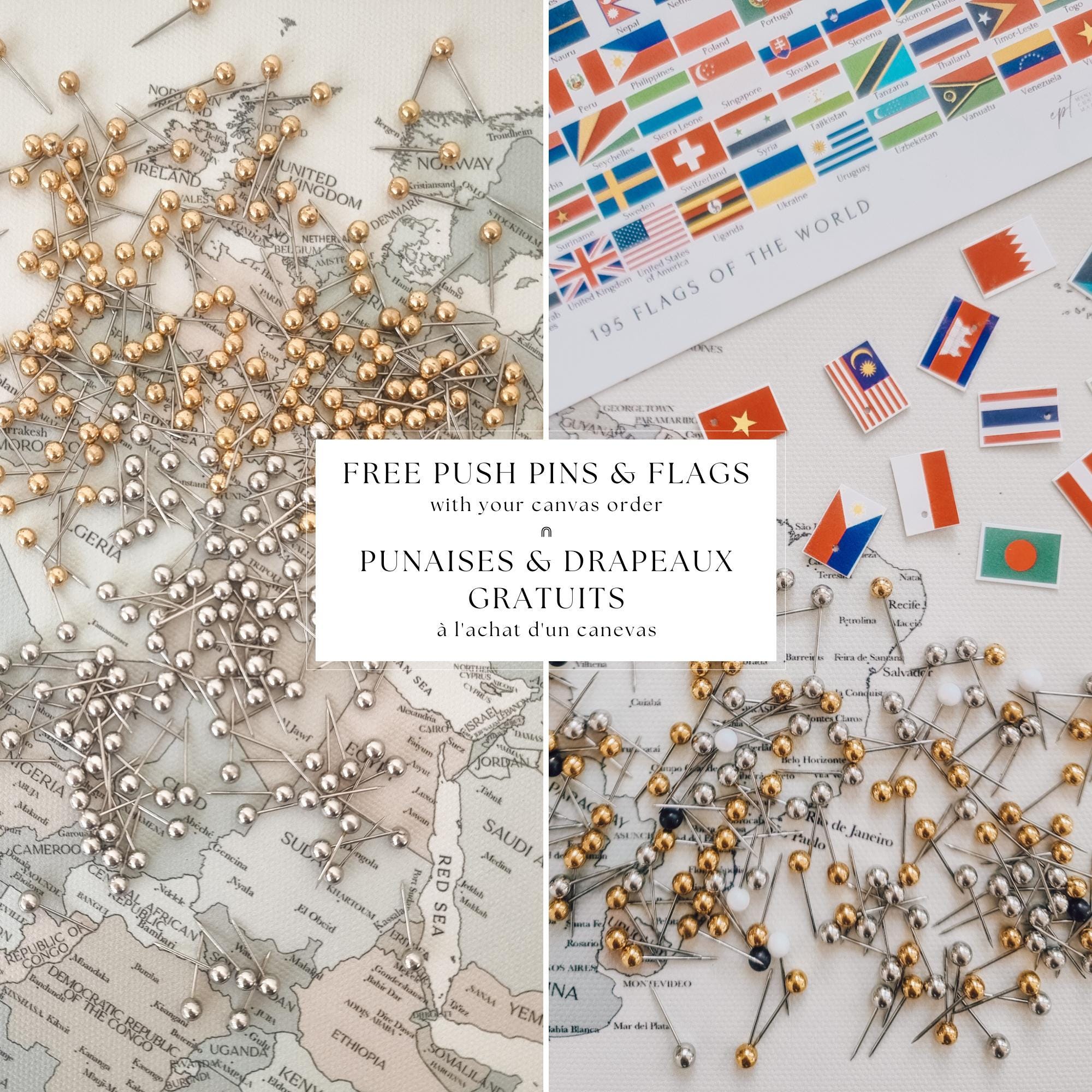 Push Pin Travel Map World Map Canvas Wall Art Living Room Office Decor ...
