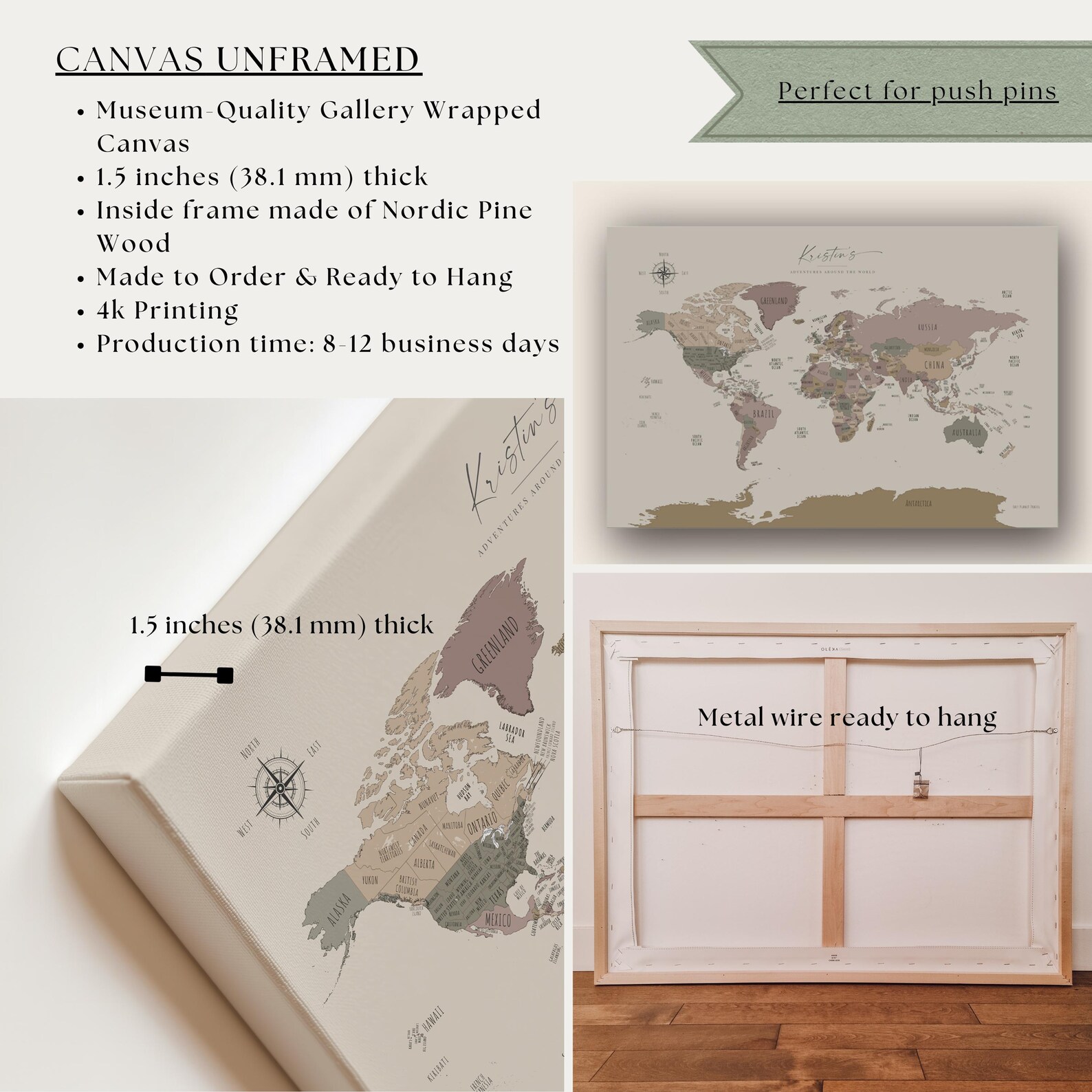 Push Pin Travel Map Minimalist World Map Push Pin Travel Wall Art Home ...