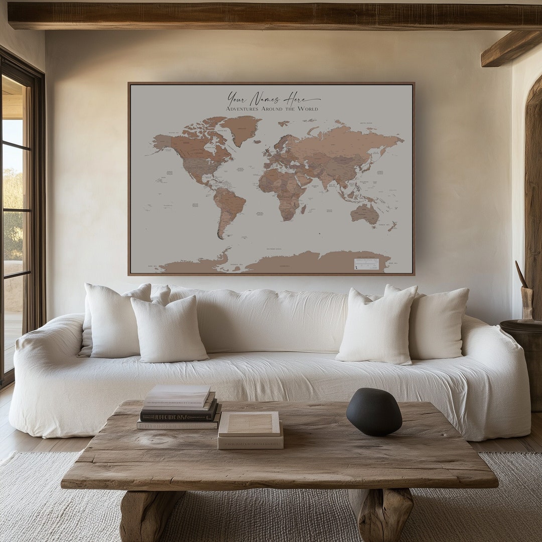 World Map Push Pin Custom Wall Art Extra Large World Map Executive ...