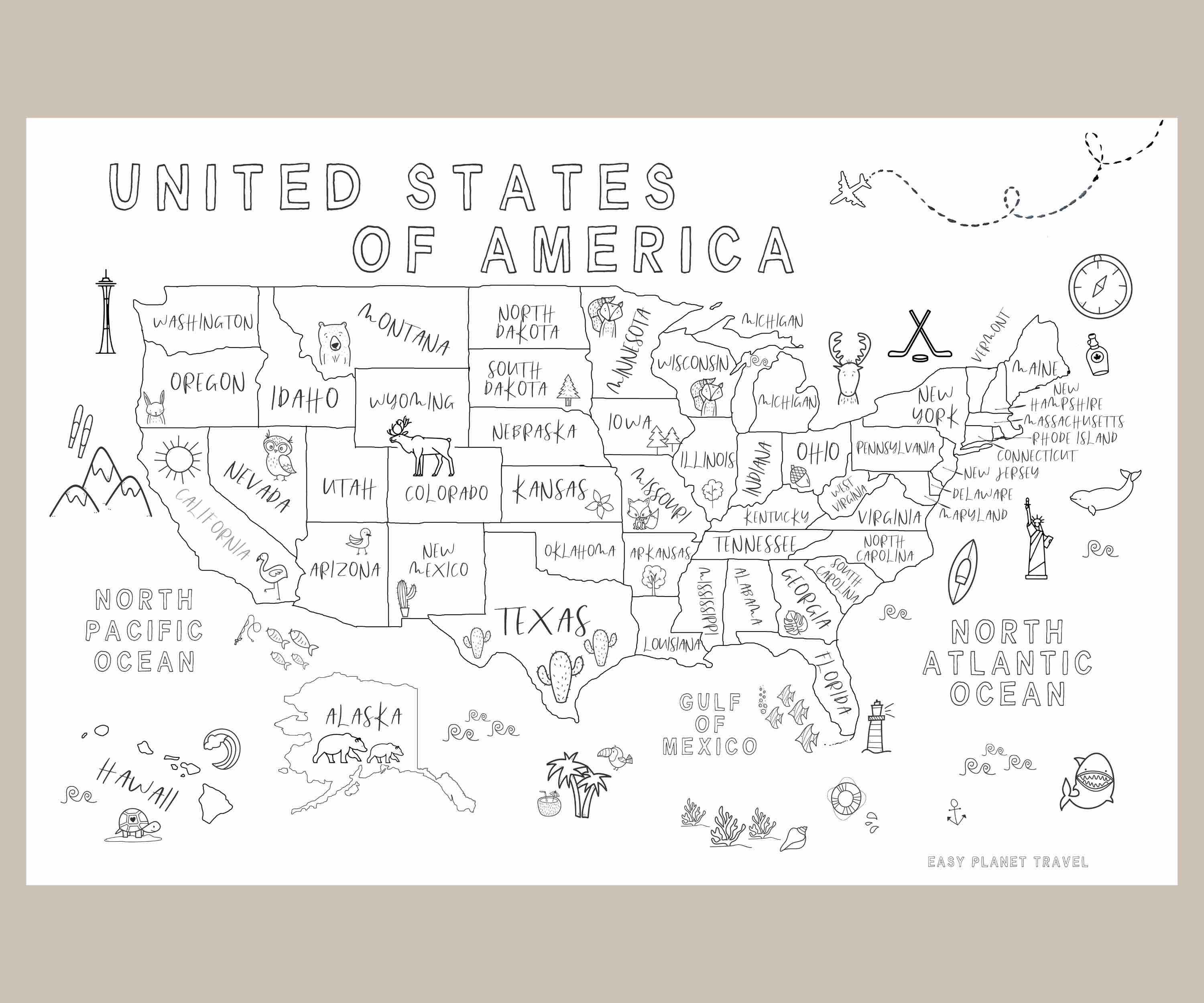 Unique Map Colouring 14 Coloring Activity World Maps for Kids Printable Educational ...