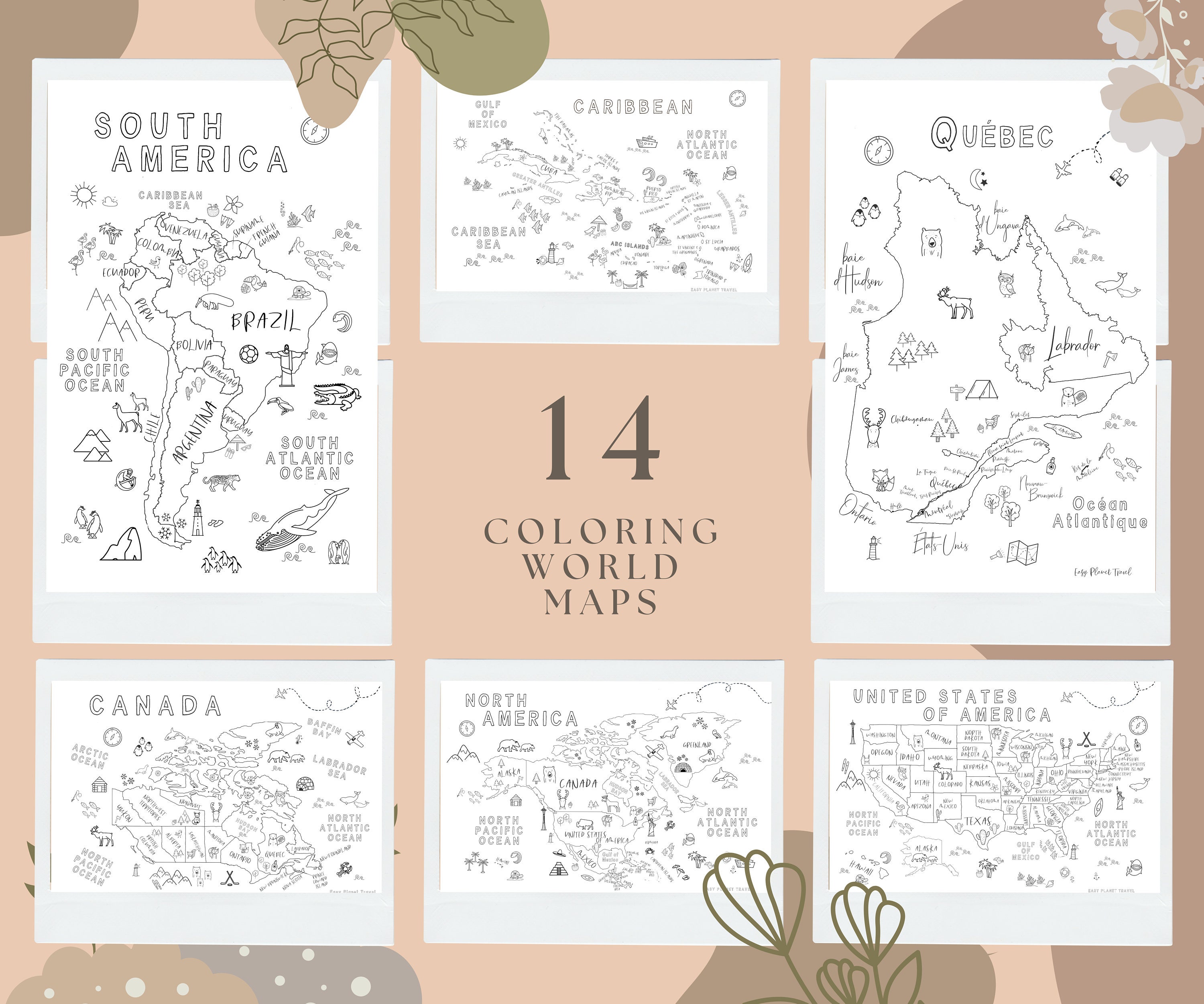 Unique Map Colouring 14 Coloring Activity World Maps for Kids Printable Educational ...