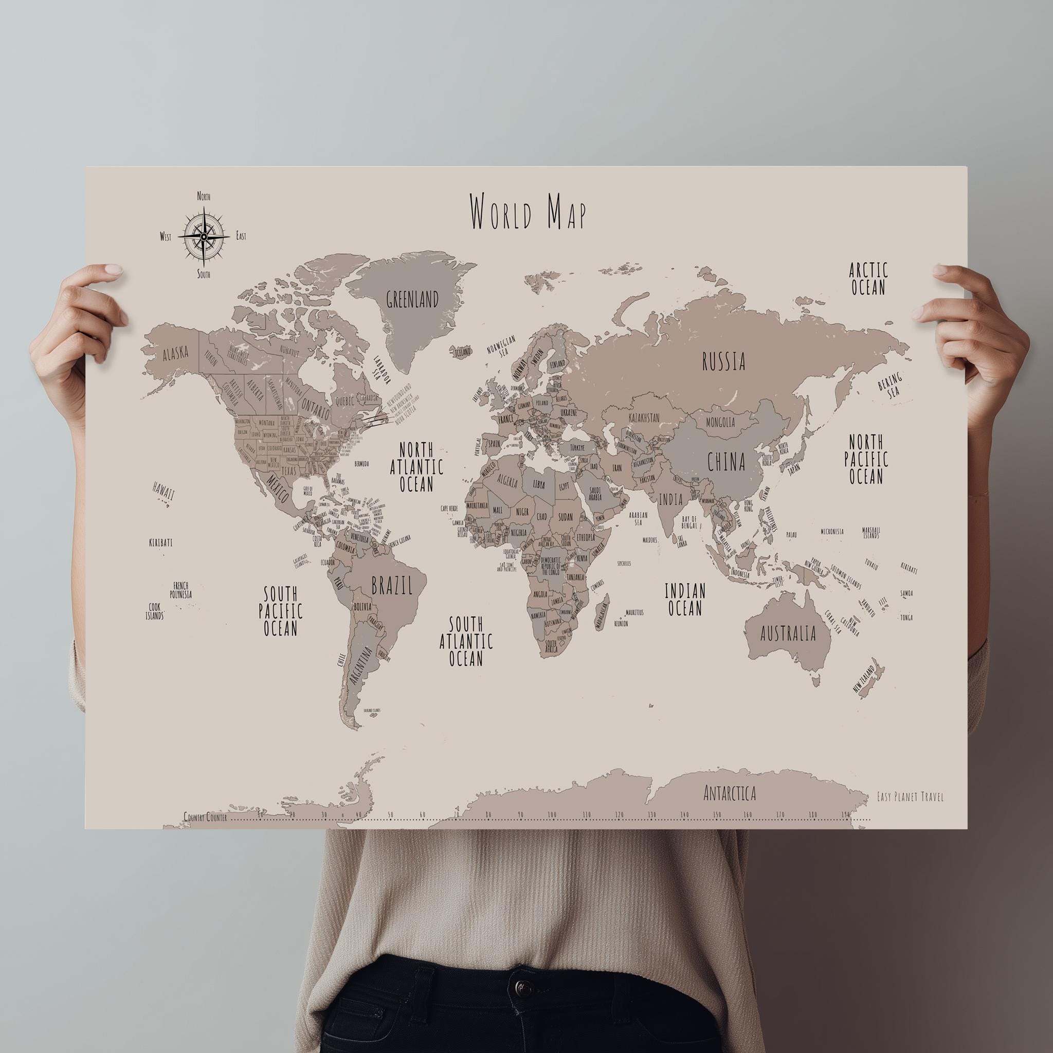 Printable World Map Coloring Page Travel Tracker Wall Art Digital ...