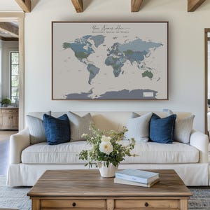 Personalized World Map Push Pin Extra Large Detailed World Map Blue