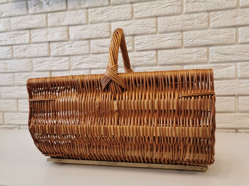 Large Wicker Firewood Holder Rattan Firewood Basket Firewood Etsy