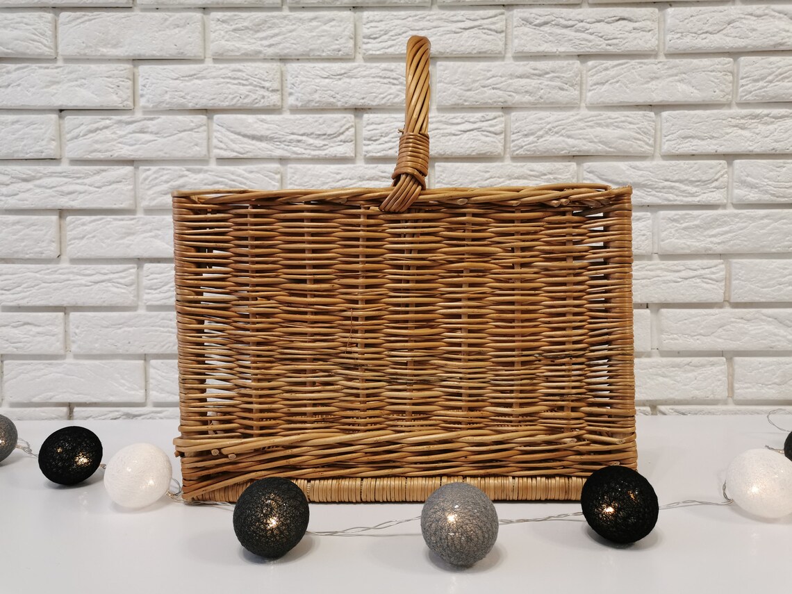 Large Wicker Firewood Holder Rattan Firewood Basket Firewood Etsy