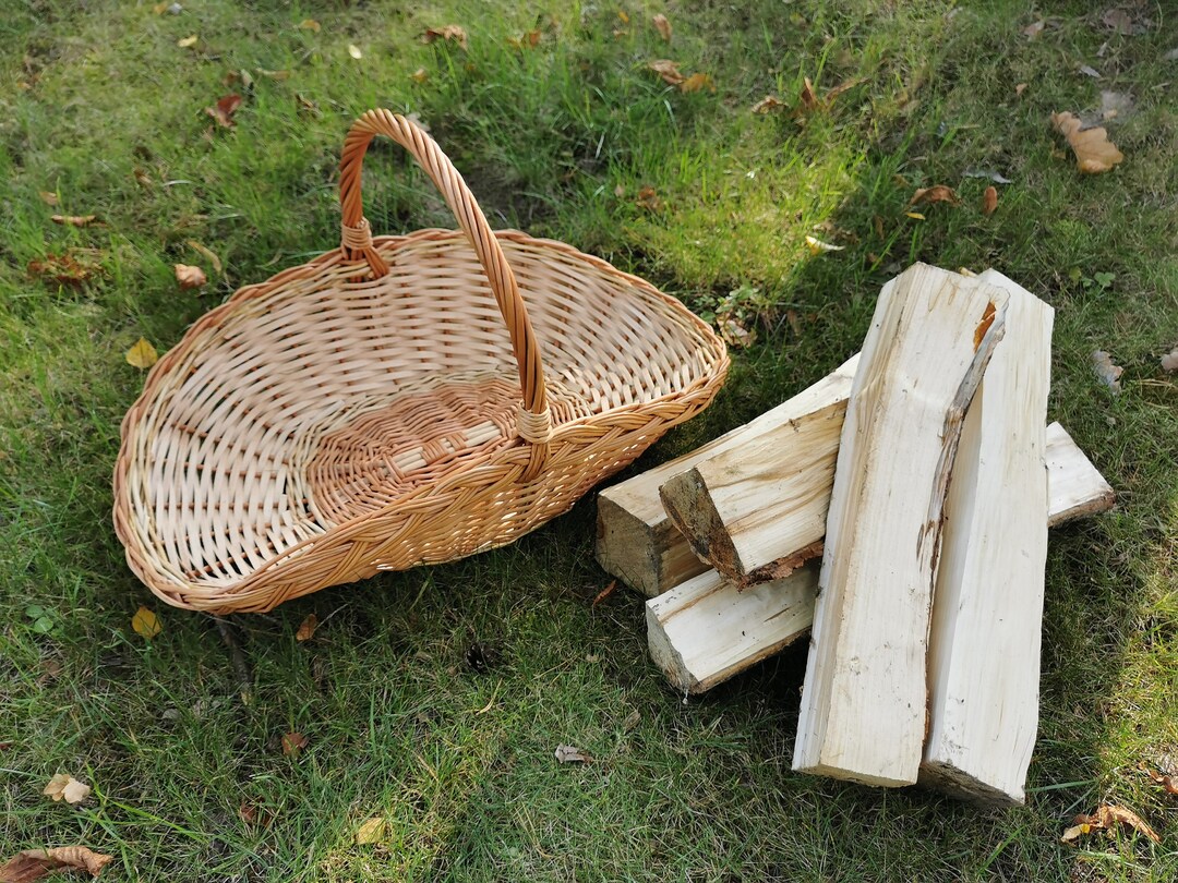 Wicker Basket Log Basket Log Holder Large Firewood Holder Etsy