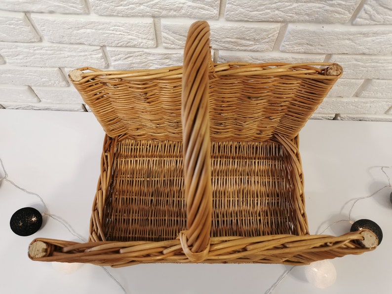 Large Wicker Firewood Holder Rattan Firewood Basket Firewood Etsy