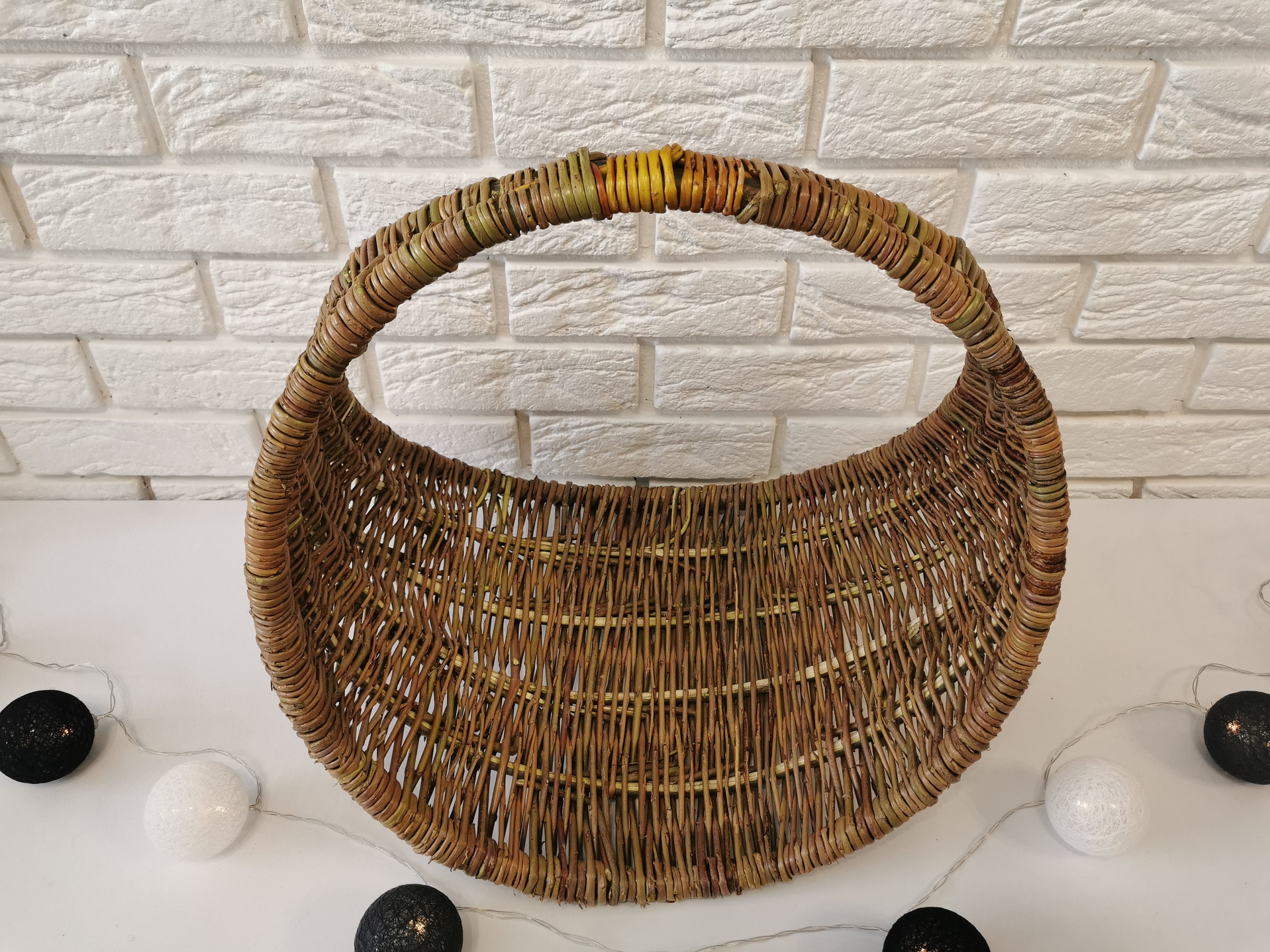 Wicker Firewood Holder Rattan Firewood Basket Firewood Etsy